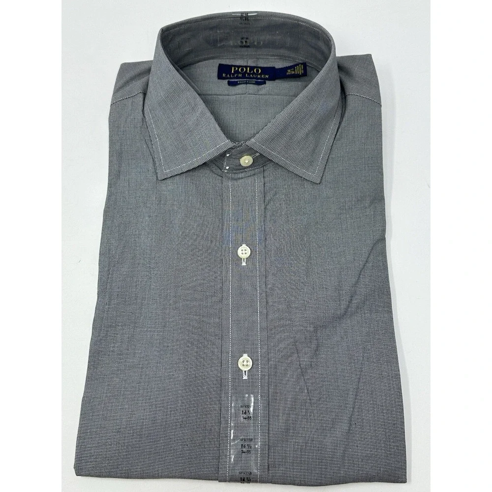 NWT Polo Ralph Lauren Gray Men's Easy Care Sz 15.5 34/35 Shirt X1